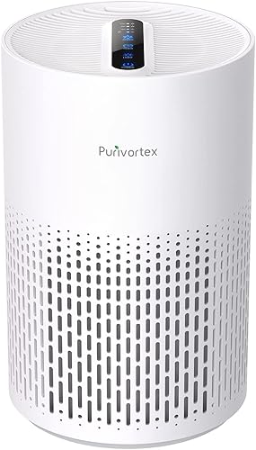 Miniatura 11 de Purivortex Purificadores de aire para el hogar, filtro de aire HEPA silencioso para polen, humo, polvo, caspa de mascotas, olor, cabello, cubre Negro