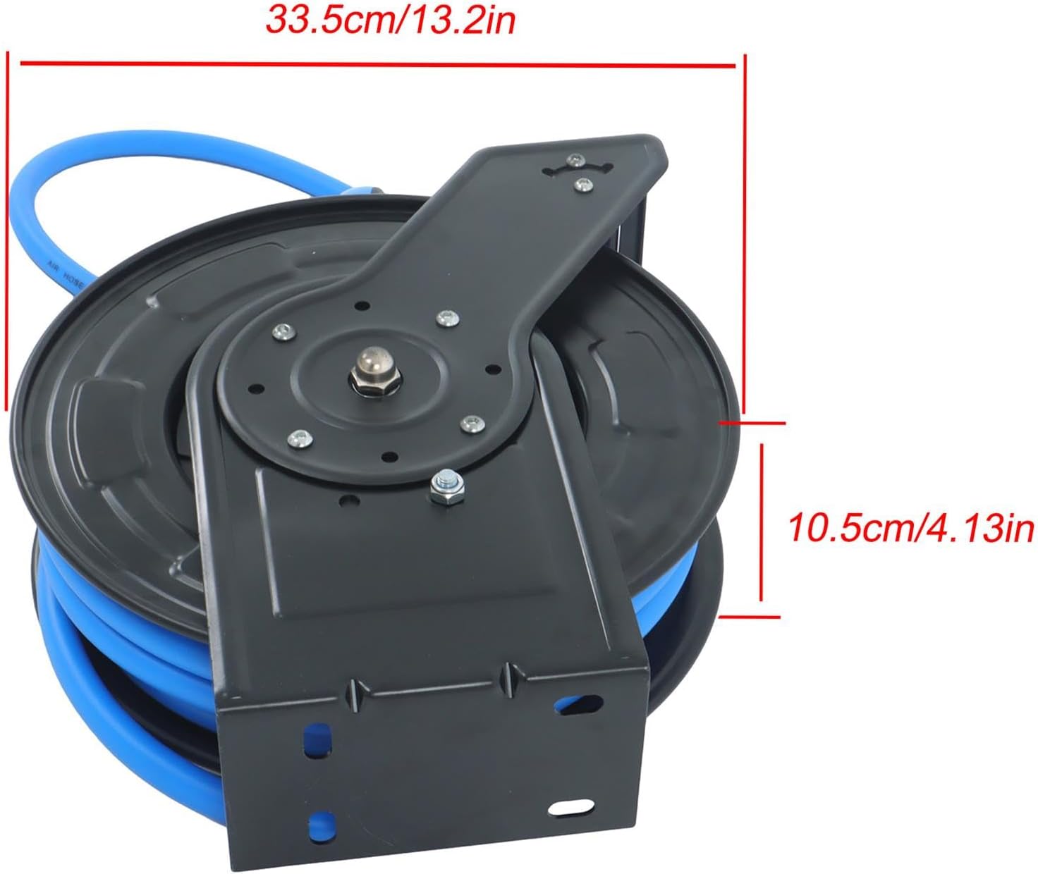 1/2in x 50ft Heavy Duty Retractable Air Hose Reel, Maximum Pressure 300PSI Flexible Hybrid Hose, 1/2 Inch NPT Rubber Hose