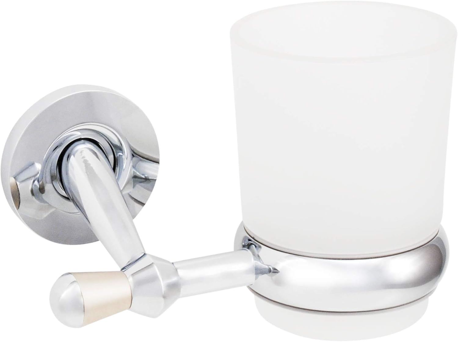 Nolde Series - Contemporary 8 Inch Wall-Mounted Wire Soap Basket/Shower Caddy, Two-Tone Polished Chrome with Dark Silver Finish