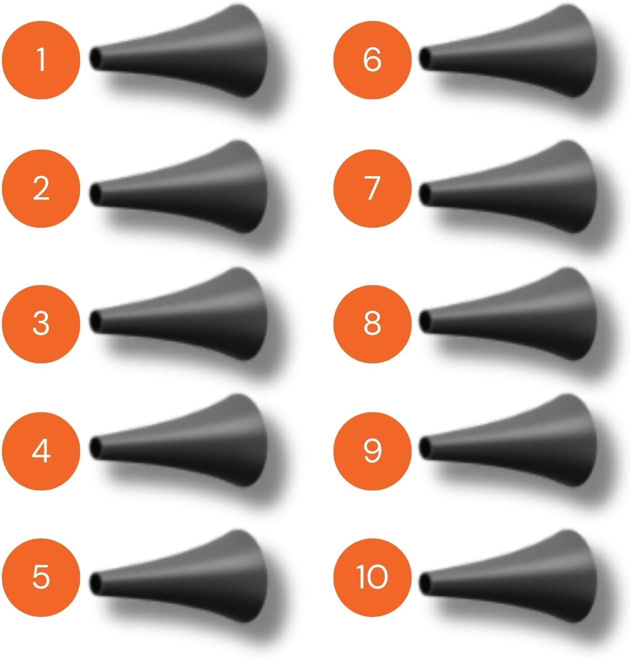 10-Piece Speculum Set for Use with MOBI Smart Bluetooth Otoscope - Professional Grade Accessories for Ear, Nose, and Throat Examination