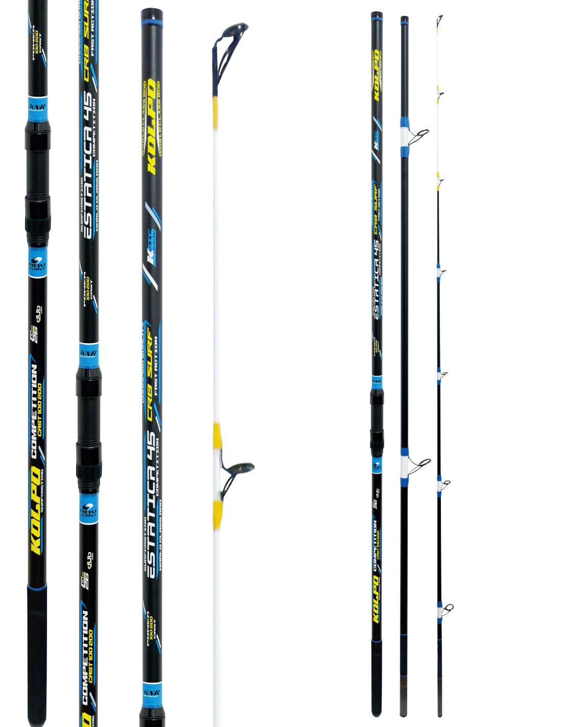 Kolpo Estatica 450 Canna da Surfcasting, 4,50 m, 3 Sezioni, Azione 100/200 g