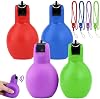 4 PCS Hand Squeeze Whistles Hand-held Outdoor Sports Whistle Loud Crisp Sound Whistles Coach Whistles Referee Whistler with 4 PCS Lanyards for Physical Education Instructor Dog Trainer Sport