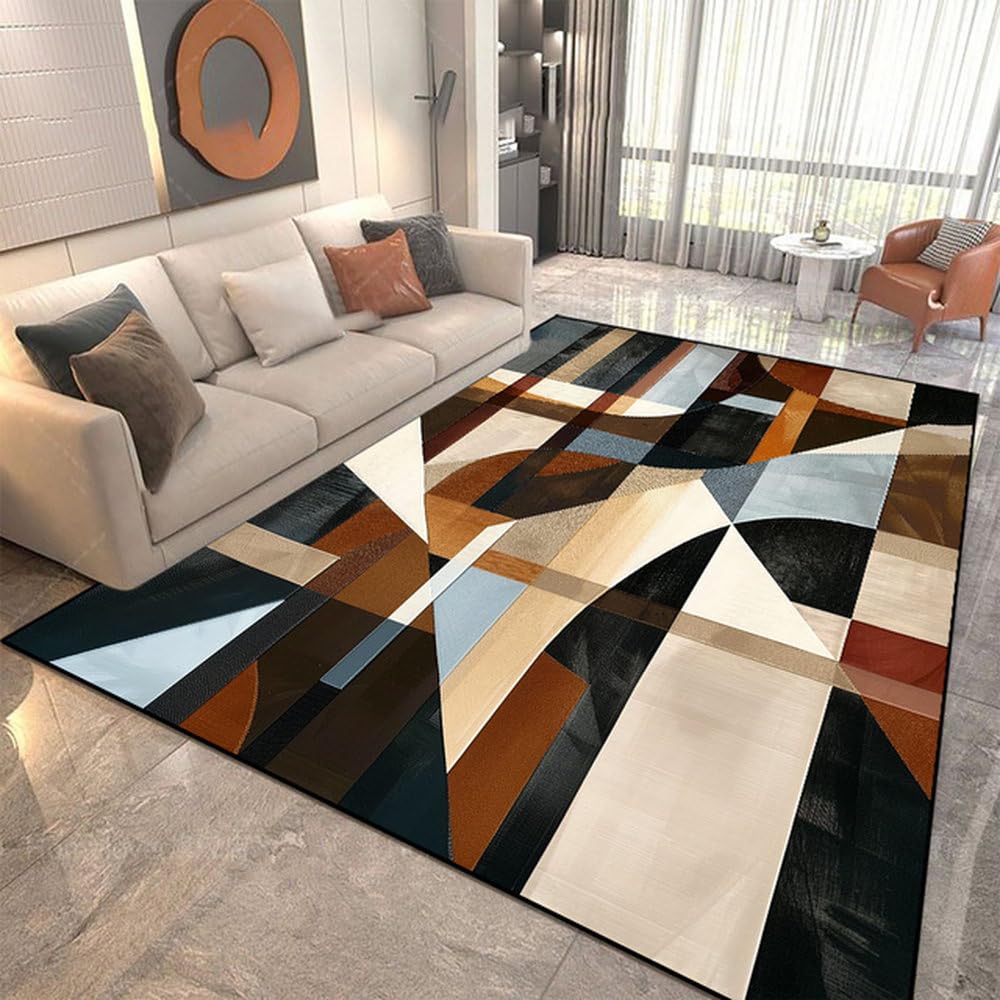 Tapis géométrique moderne JH018 grand tapis de sol en flanelle 3,80 x 120 cm