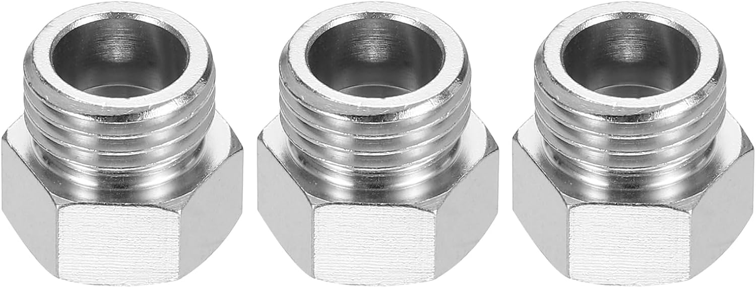 PATIKIL 1/8 to 1/4 Air Brush Hose Adapter, 3 PCS 1/8" BSP Female to 1/4" BSP Male Fitting Conversion Adapter Nipple Metal Connector for Air Compressors
