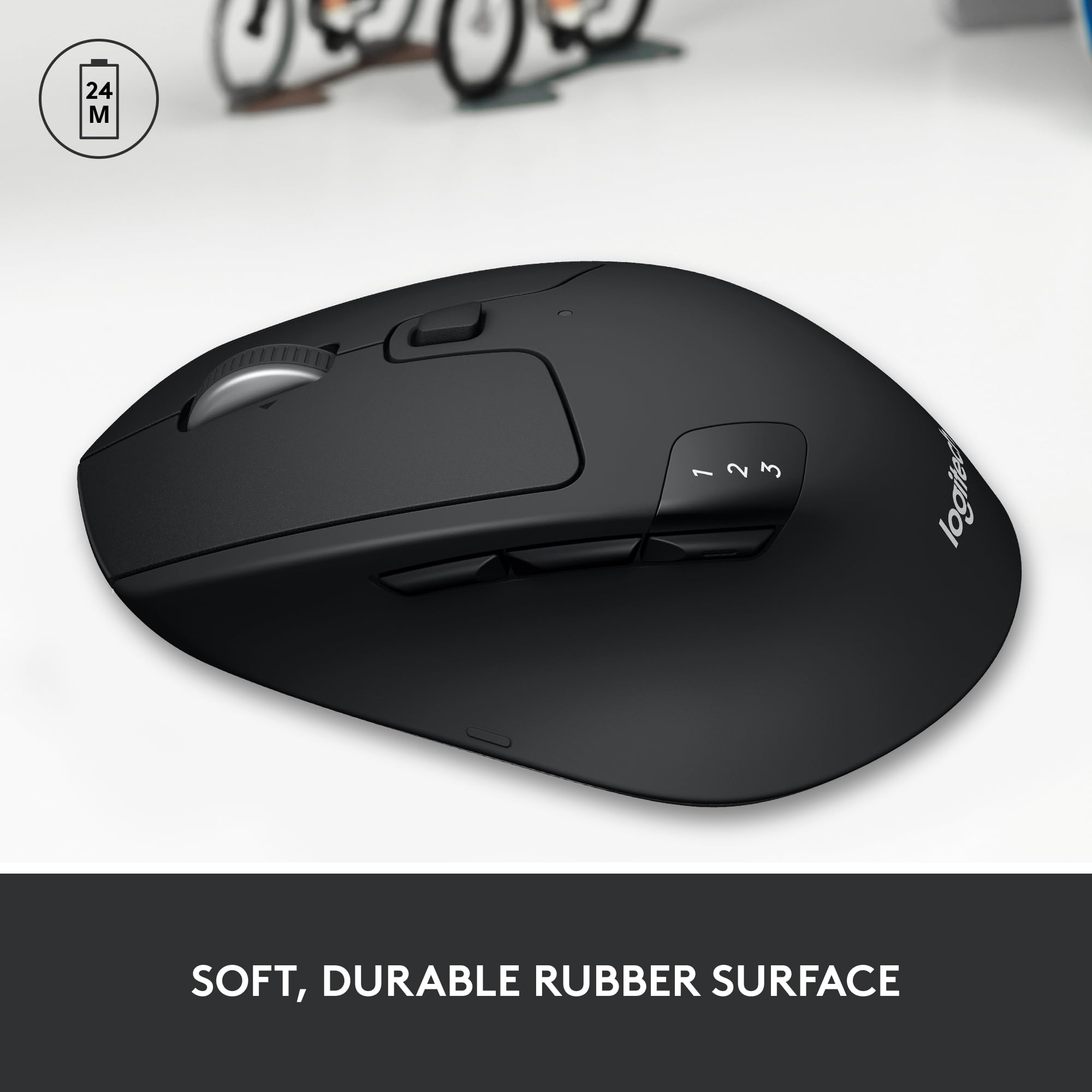 Logitech M720 Triathalon Full Size Multi-Device Wireless Mouse - Black — Amazon image 2