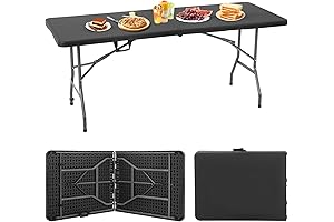 PayLessHere 6 Foot Black Folding Table