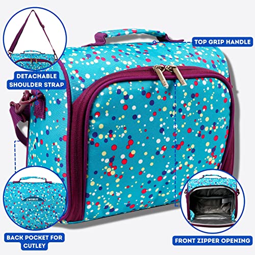 Image of J World Casey Small Lunch Bag for Adults. Medium-Size Insulated Lunch-Box for Kids, Color Dots