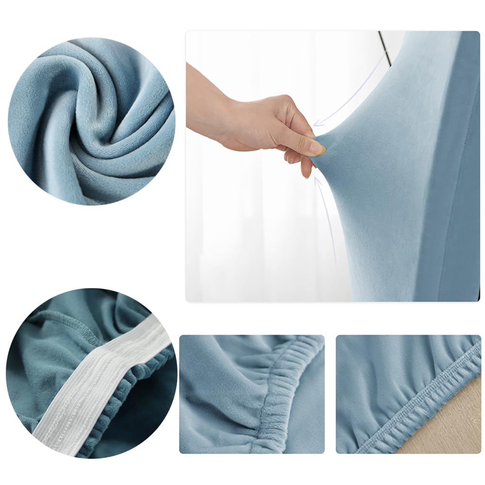 Set di 4 coprisedili elasticizzati per sedie da pranzo, rimovibili e lavabili, in tessuto spesso, ideali per ristoranti, colore beige