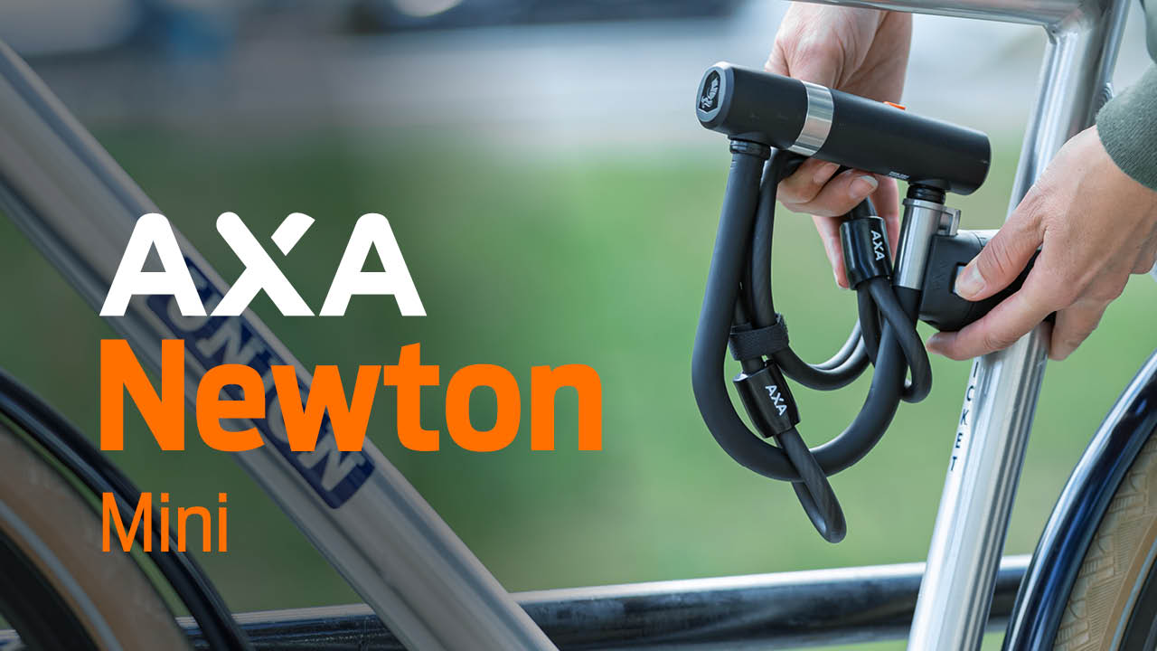 AXA Newton Bügelschloss, U-LOCK Newton 100 cm + Cable, Schwarz, 150 mm x 8 mm, Schwarz , ALA013 Sport & Freizeit