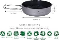 Boundless Voyage Titánium Összecsukható Serpenyő - Tapadásmentes Kempingfőző Edény Túrázáshoz, Kiránduláshoz - 15cm Átmérőjű Gázfőzővel Komp 3