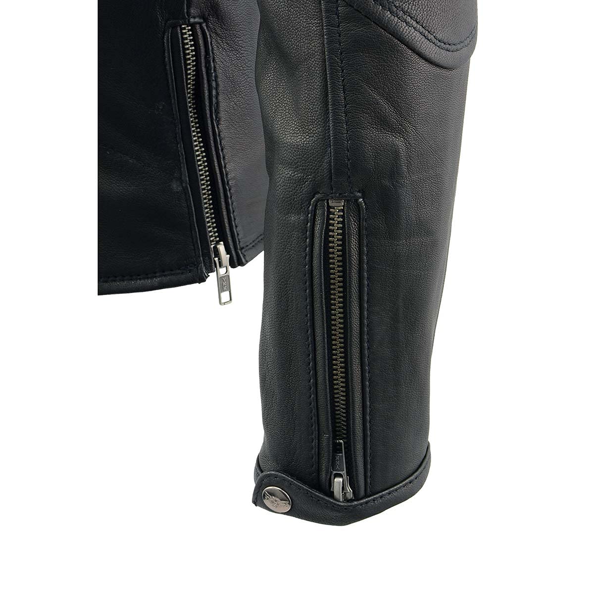 Milwaukee Leather MLL2581 Womens Black Classic Leather Lightweight Long Length Vented Jacket — view 8