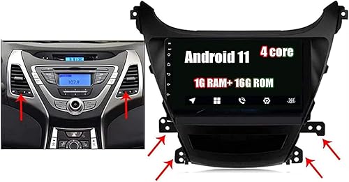 Miniatura 8 de Doble Din Android 11 coche estéreo Sat Nav 9 pulgadas coche reproductor multimedia navegación para Elantra Avante 2011-2016 Carplay RDS AM coche