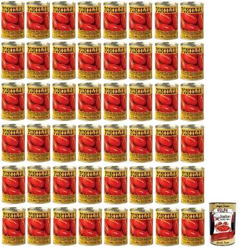 Pomilia Pomodori Pelati Tomates descascados (48 unidades, 100% tomates italianos, lata de 400 g + lata de 400 g)