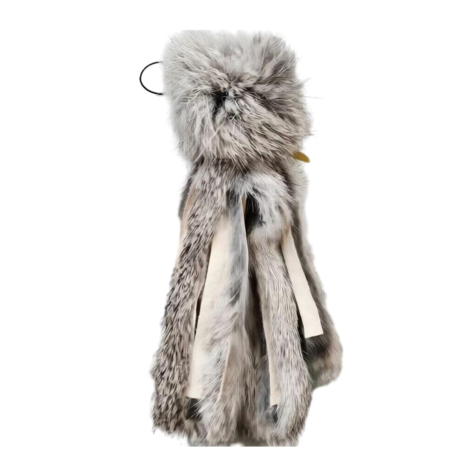Fluffy Octopus Cat Toy, Faux Fur Octopus, Cat Wand Toy Replacement, Interactive Kitten Kicker, Plush Enrichment for Indoor Cats Stimulates Hunting Instincts Grey 18cm