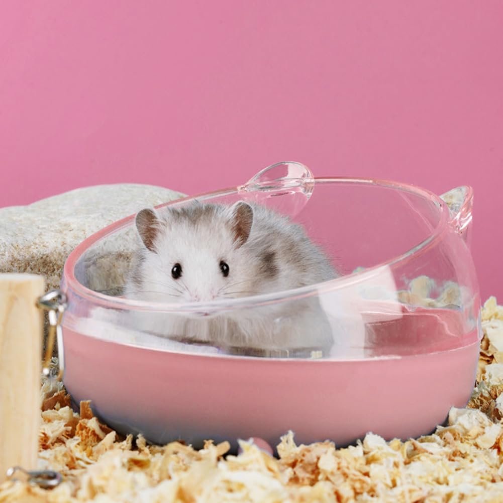 Hamster Sand Bath Container6.5 Inch Transparent Sandbox Toilet with Sand Shovel for Dwarf Hamsters,Gerbils and Small Pets - Image 4