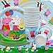 Produktbild Doyomtoy 20 Gäste Party Geschirr Set, 61 Stück Peppa Cartoon Pig Geburtstag Party Supplies Tassen, Servietten, Tischdecke, für Peppa Pig Kindergeburtstag Party Deko Baby Shower