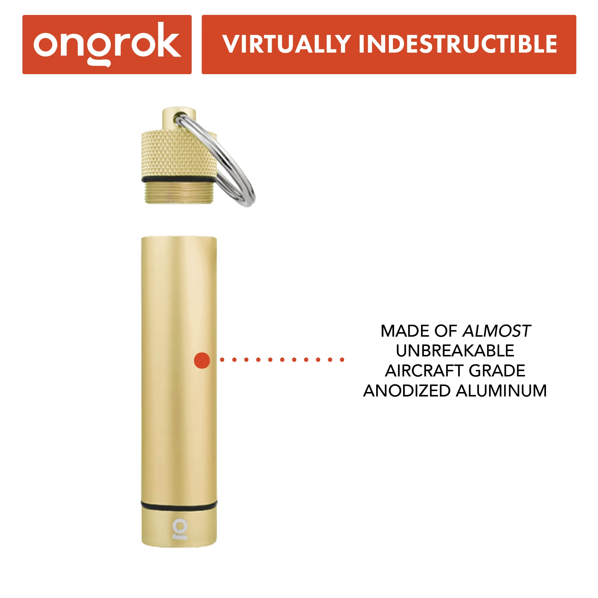 ONGROK Tubo De Almacenamiento Premium, Llavero, Tamaño De Bolsillo, Hermético, Soporte De Metal De Aluminio Y Estuche, Negro, Grande, Moderno