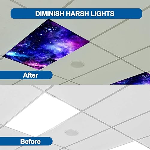 Miniatura 5 de Paquete de 6 cubiertas de luz fluorescente para luz de techo, universo del espacio exterior, nebulosa, estrella, cúmulo de estrellas, filtros de luz