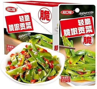 Instant food fragrant brittle vegetables, red pepper meals, red pepper flavored vegetables, delicious appetizers, flavored vegetables, Chinese snacks, Chinese food, Chinese food, instant spicy crispy