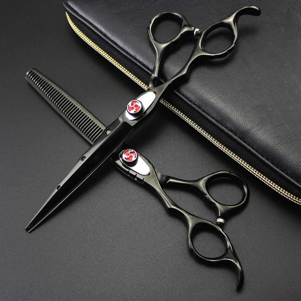 Left-Handed Hairdressing Scissors,Pet Dog Grooming Curved Cut Hair Scissors Thinning Barber Haircut Shears Hairdressing Scissors Professional Scissors,FlatCut7Inch