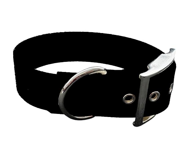 L'Atelier du Fourmilier - Collar de material BioThane, ancho grande, color a elegir (55-65 cm, negro)