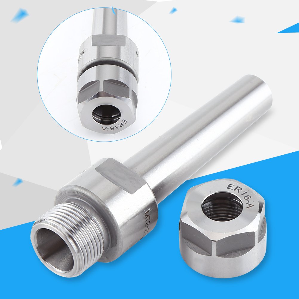 Akozon CNC MT2-ER16-50 MT2 Holder M10 Taper Collet Holder Herramientas de fresado