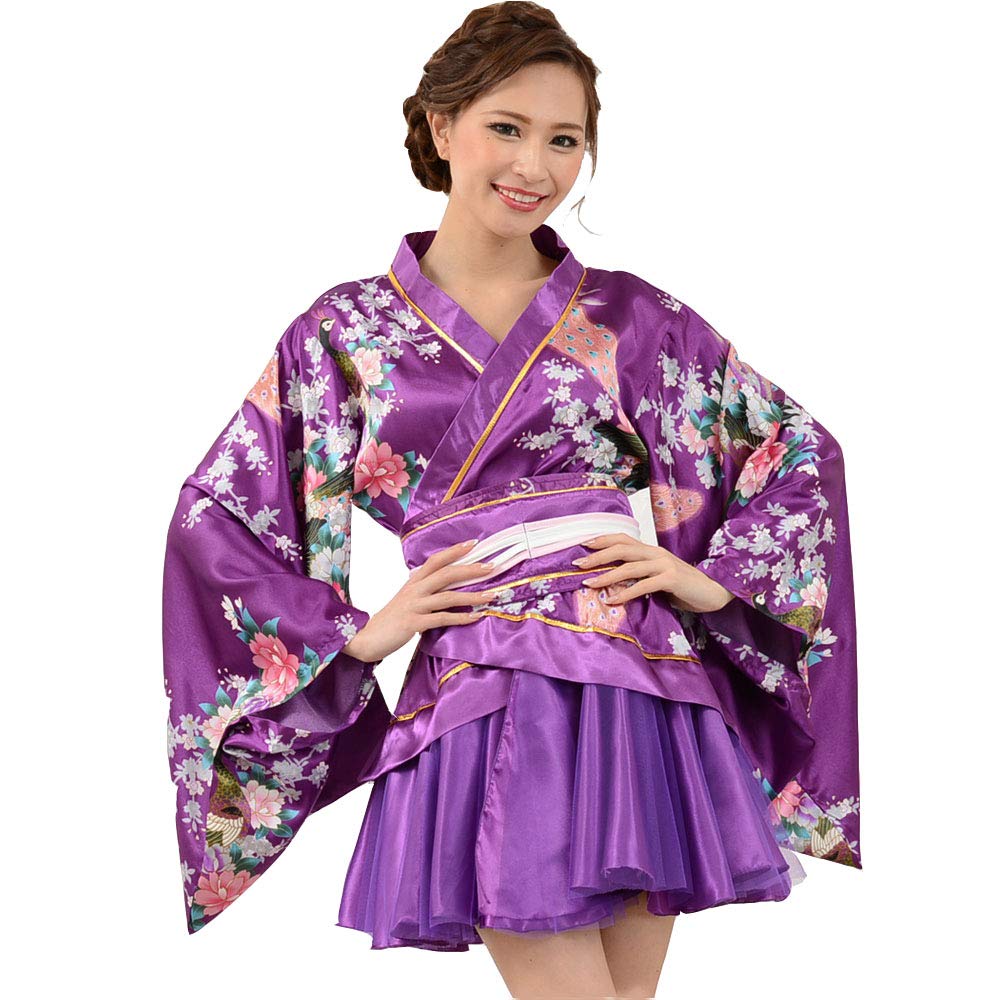 Amazon.co.jp: ［ドレス&カジュアルマーケット］孔雀柄花魁着物