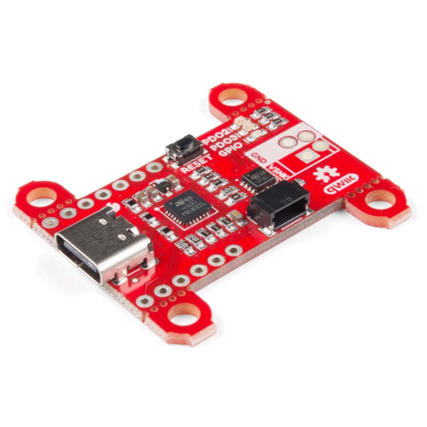 SparkFun Power Delivery Board - USB-C (Qwiic) Effectively Manage Power Distribution Achieve Higher voltages 5-20V Up to 100W of Power Output Current up to 5A Reversible USB-C Connection No Soldering