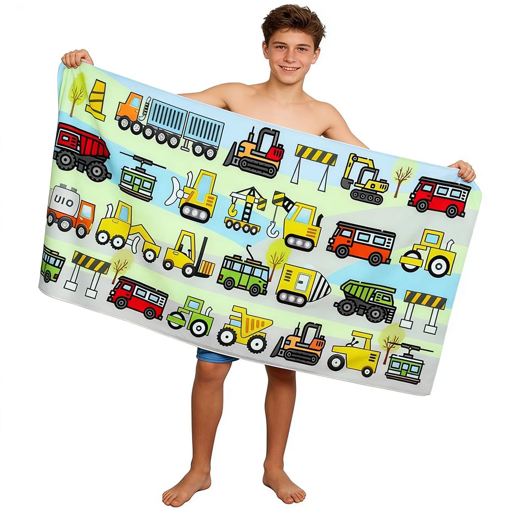LKNBIF Truck Beach Towel, Truck Quick Dry Soft Microfiber Beach Towel, Soft Swimming Shower Beach Blanket, Durable Travel Towels for Travel Swimming Camping Sports-A