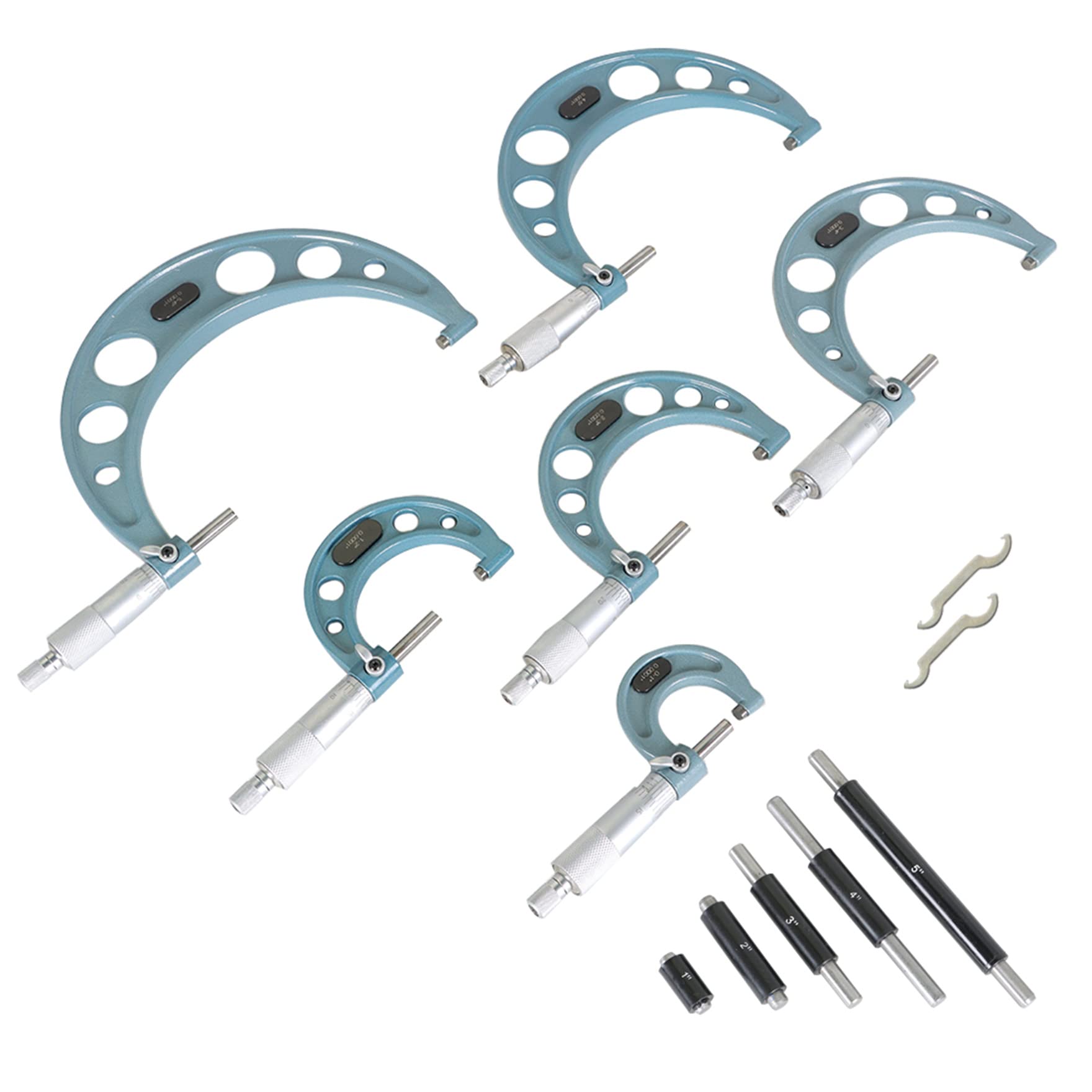 waltyotur Type C 0-6 Inch Outside Micrometer 0.0001 Inch Accuracy for Precise Measurement Work with Carbide Tip with Case 6 Pieces