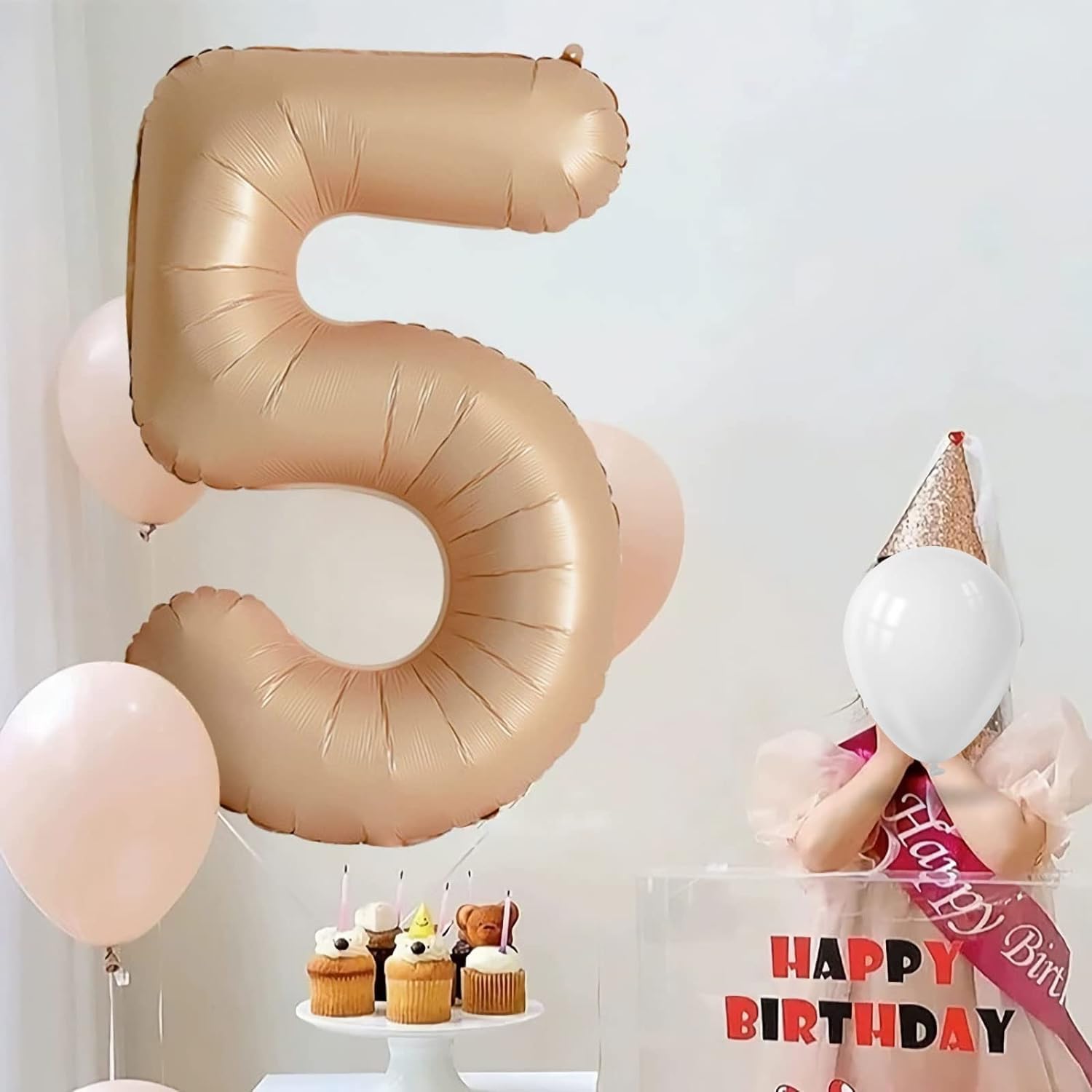 Amazon | HIYEAR 数字 バルーン5誕生日バルーン 数字 40インチ 約90cm