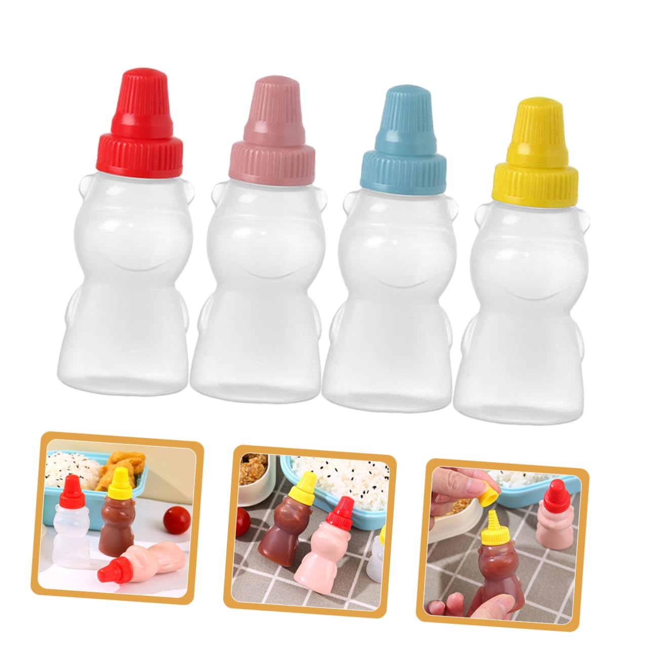 PRETYZOOM 60 Stk Sauce Flasche Saucenflasche küchenarmatur mini flasche Süße Soßenflasche gwürze behälter Honigspender Squeeze-Flasche für Sauce Flaschen mit Sojasauce Sport Wiederverwendbar
