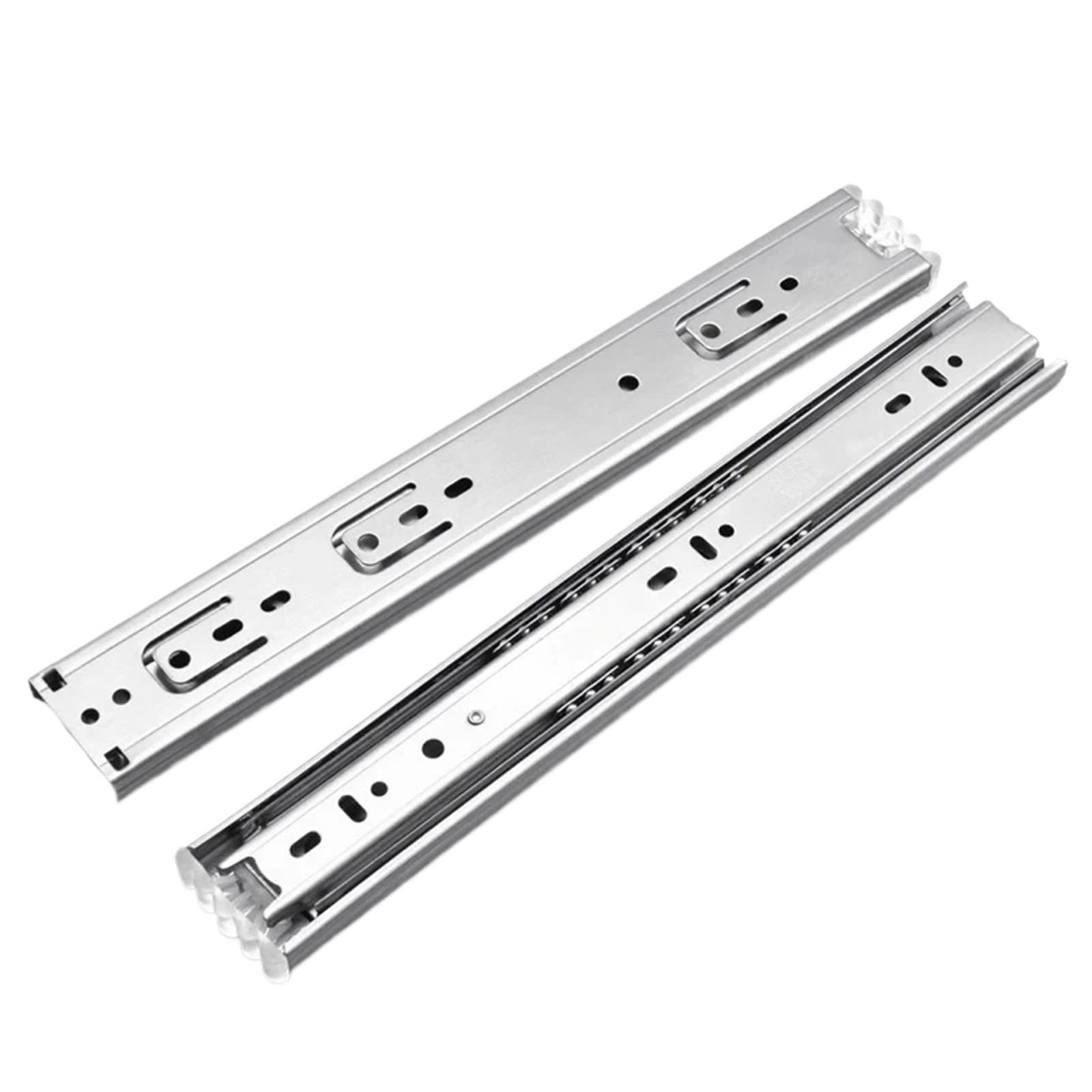 Ppqiru Sliver 4Pcs 10" - 22" Stainless Steel Drawer Slides Soft Close Track Rail Sliding Three-Section Cabinet Furniture Hardware For Cabinet Drawer(,35Cm)