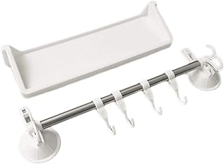 Półka łazienkowa Stal nierdzewna Mocna ssawka Wieszak na ręczniki z haczykami Single Pole Holder Rury Kosz Przechowywanie półki Stosowany w łazienkach i toaletach, aby zaoszczędz