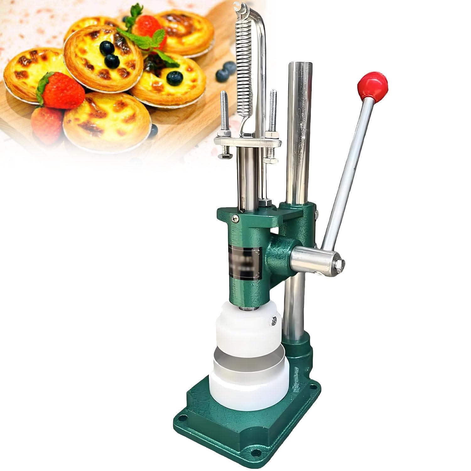 GLBMXDD Egg Tart Pressing Machine, Manual Egg Tart Shell Making Machine, Cheese Tart Crust Press Machine, Hand Press Egg Tart Skin Tool,with 1 Mold for Baking Tarte Pie Crepe Cookies H41