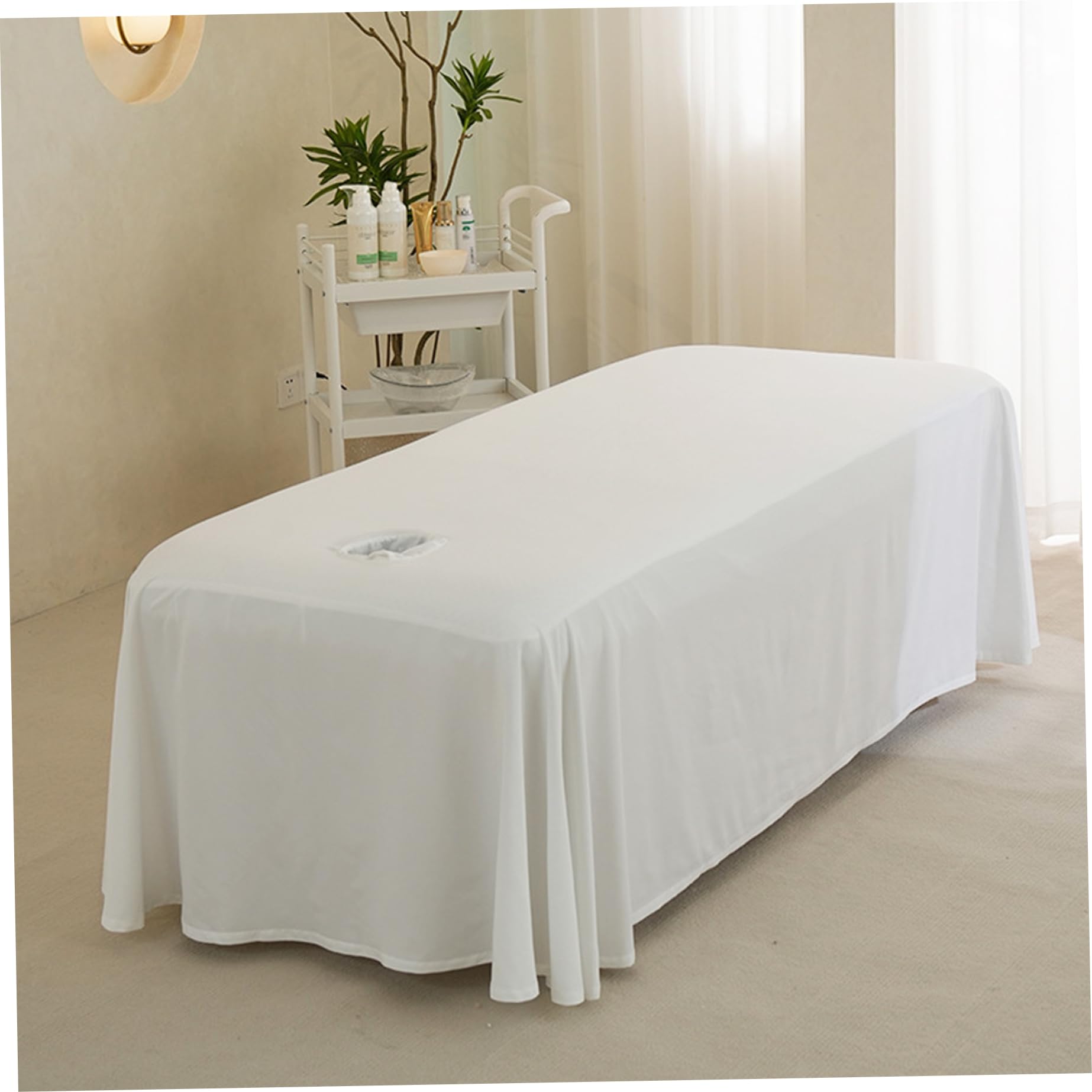 Sábana de masaje transpirable 114x71 cm con orificio para la cara, funda de mesa de masaje reutilizable lavable