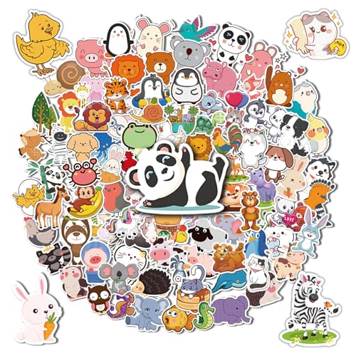 Stickers for Kids, 100 pcs Water Bottle Stickers for Kids, Cute Animal Vinyl Waterproof Stickers for Laptop Computer, Kawaii Stickers for Boys Girls Teachers Classroom Prizes for Students