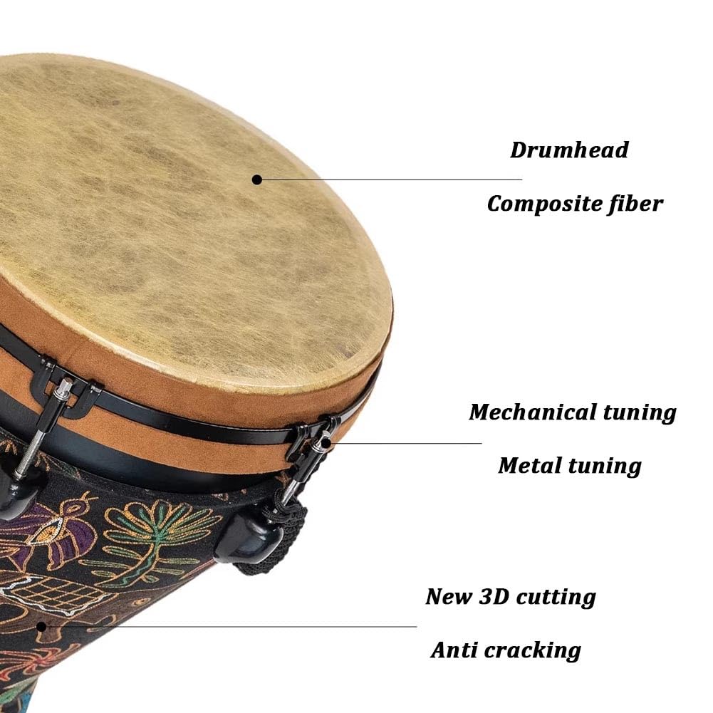 Djembe Da 12 Pollici Accordato Meccanicamente, Djembe A Mano In Fibra Di Carbonio, Tamburo Africano Professionale(#7)