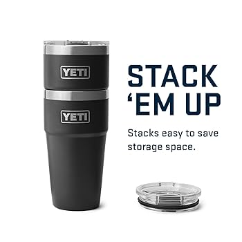 新品YETI Rambler 20 oz Cup ブラック YETI - Rambler 20oz Stackable Cup w/ Magslider Lid