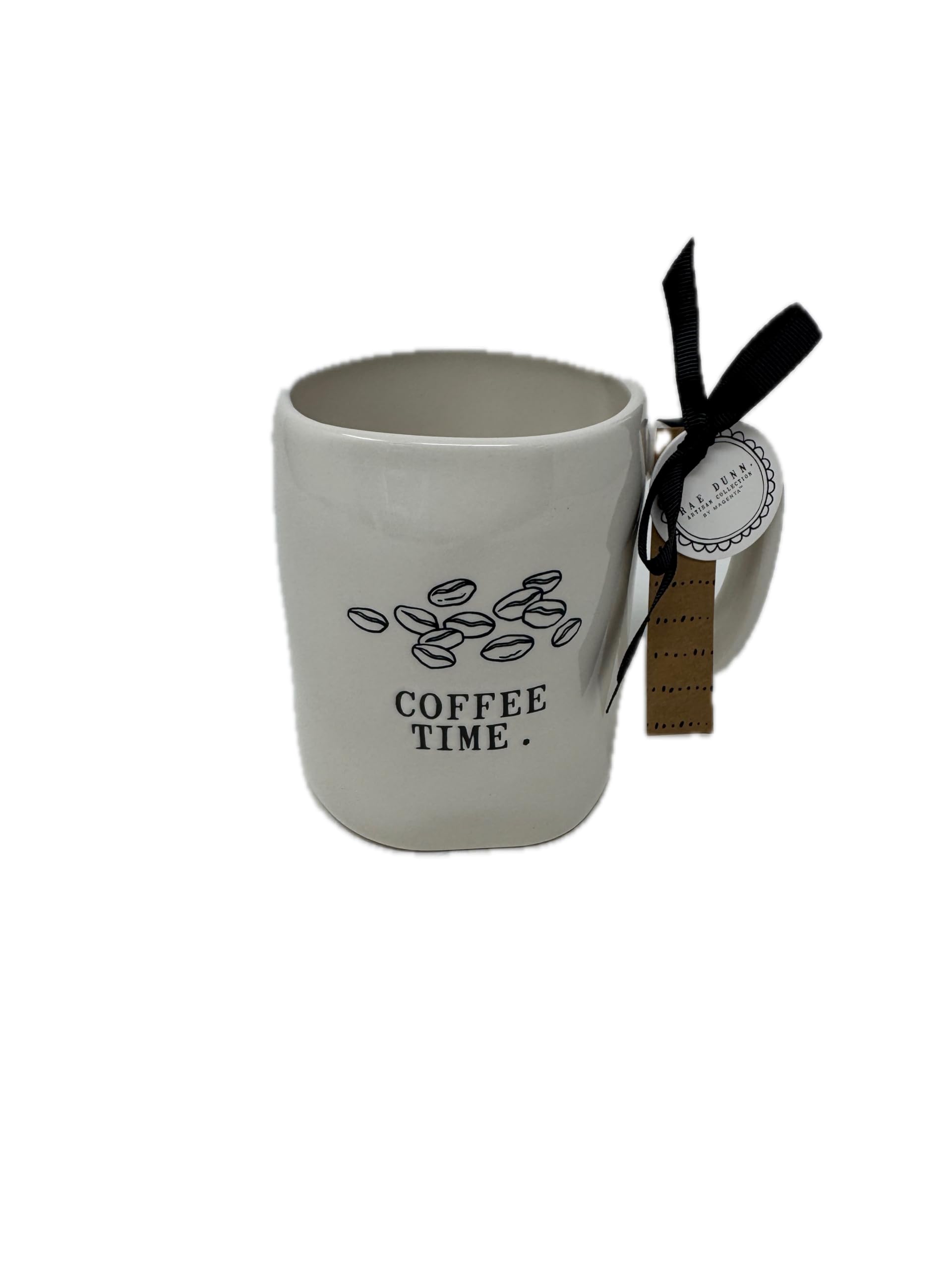 Rae Dunn by MagentaCoffee Mug - Different Coffee Designs (Coffee Time (with Coffee Beans))