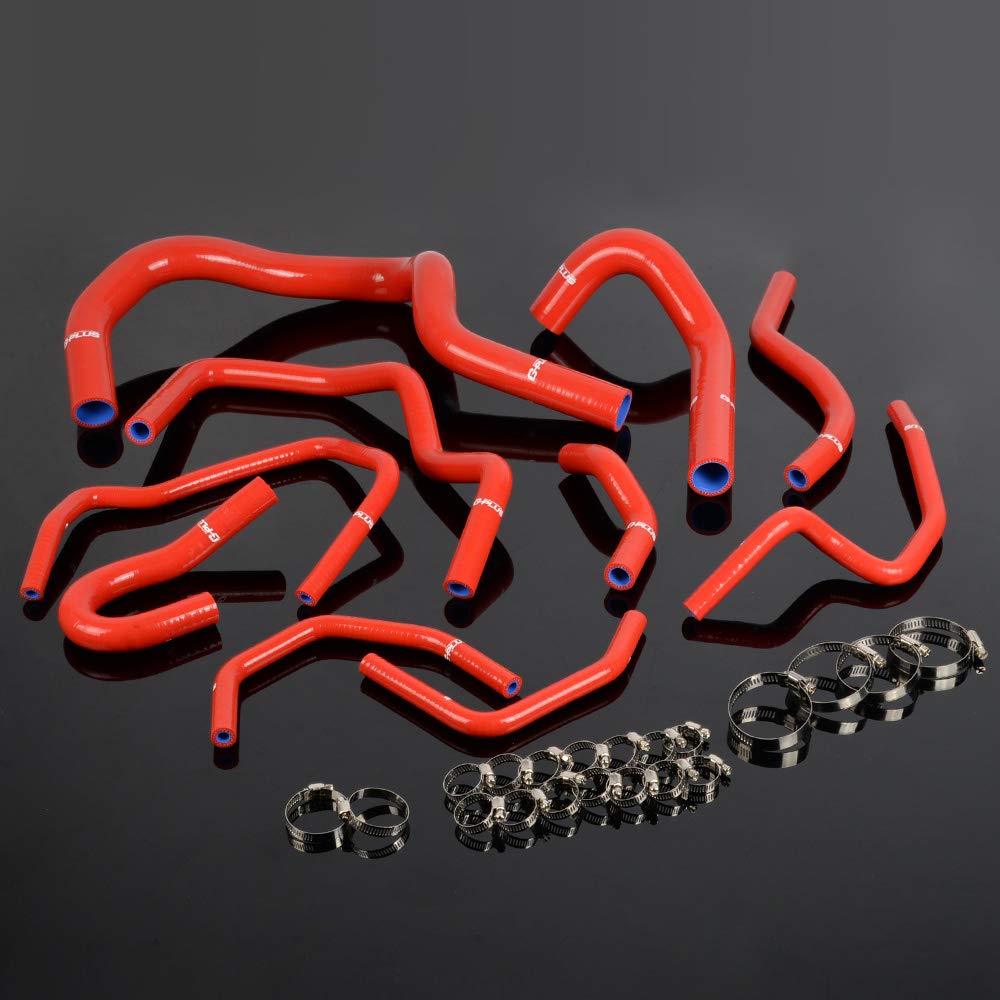 New 10Pcs Silicone Coolant Radiator Hose Tubing With Clamps Kit Compatible with Honda CRV MK11998 1999 2000 2001 Red