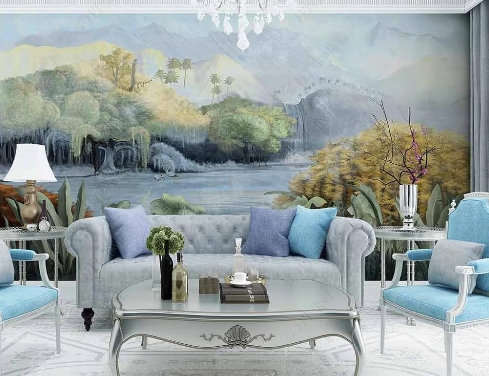 Papier peint intissé peinture à l'huile pour agrandir un grand salon