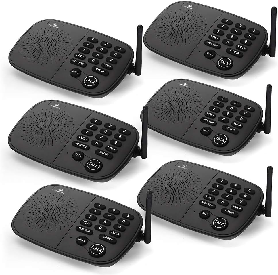 eMACROS 1/2 Mile 10-Channel Wireless Intercom System Long Range ...