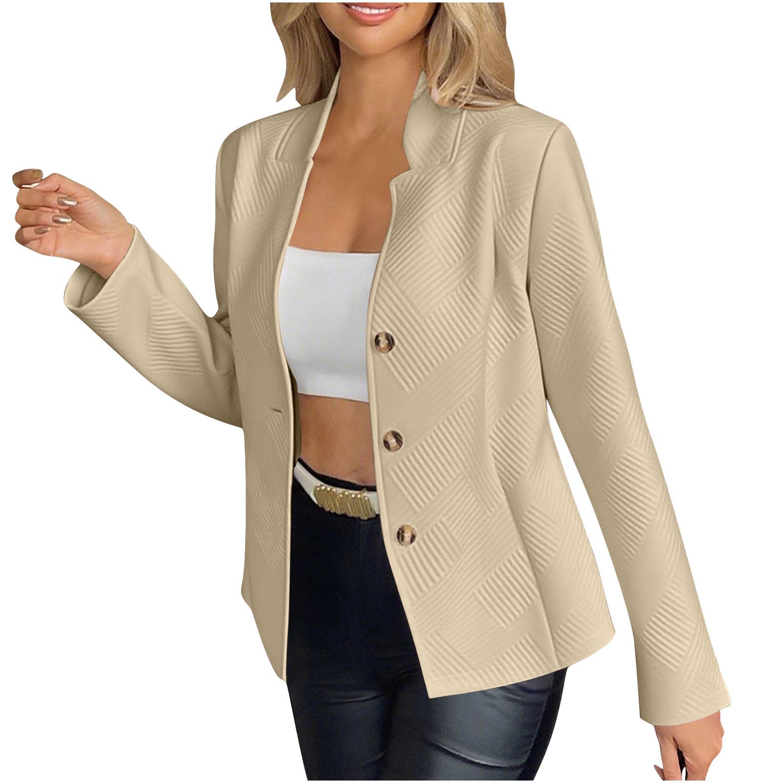 Casual Blazers for Women Plus Size Lightweight Long Sleeve Open Front Jackets Dressy Business Office Work Outfits