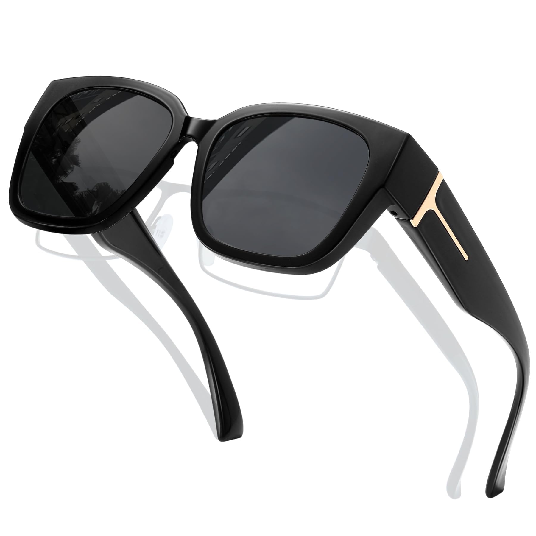 KANASTAL Oversized Gafas de Sol Superpuestas Polarizadas, Marco TR90 Ultraligero, Mujer y Hombre Protección UV400, Conducción, Deportes al Aire Libre y Viajes