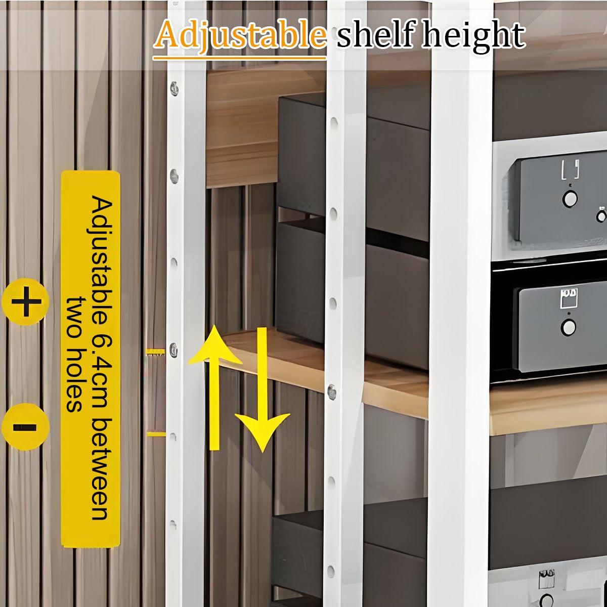 Audio Rack mit 2/3/4 Ebenen, HiFi Regal mit Rollen, Audio Schrank für Zuhause, Verstärker-Rack mit Ablagen, TV Rack HiFi Möbel, beweglicher AV Turm für Stereoanlage & Heimkino