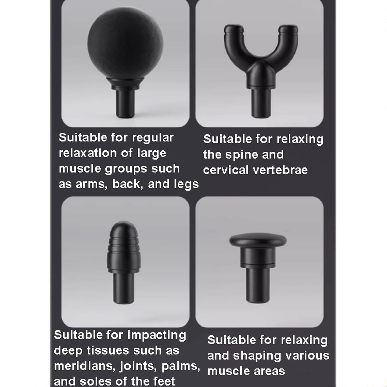 Muto Pistola for massaggio in plastica con 6 velocità e 4 testine massaggianti Mini massaggiatori portatili for tessuti profondi compatto(Wit)
