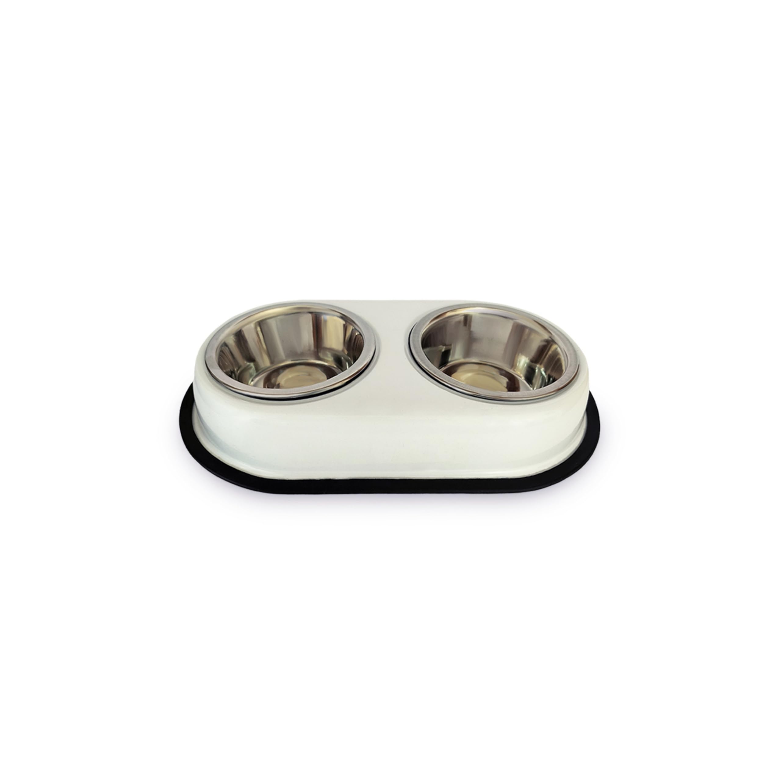 Foodie Puppies Detachable Non-Skid Stainless Steel (Double-Dish Bowl - Small, White) for Cats, Kittens, Puppies, and Small Dogs | Feeding Water, Wet and Dry Food Bowl 200ml Each (B0CJ6XZPSY) Amazon Price History, Amazon Price Tracker