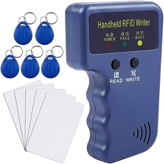 TO BE SECOND JASAG Upgraded 125KHz Access Control Cards Duplicator, Handheld RFID Reader Writer Copier, 125KHz EM4100 Card Cloner, with 10pcs Writable EM4305 T5577 Key Cards, NOT for 13.56MHz, Blue