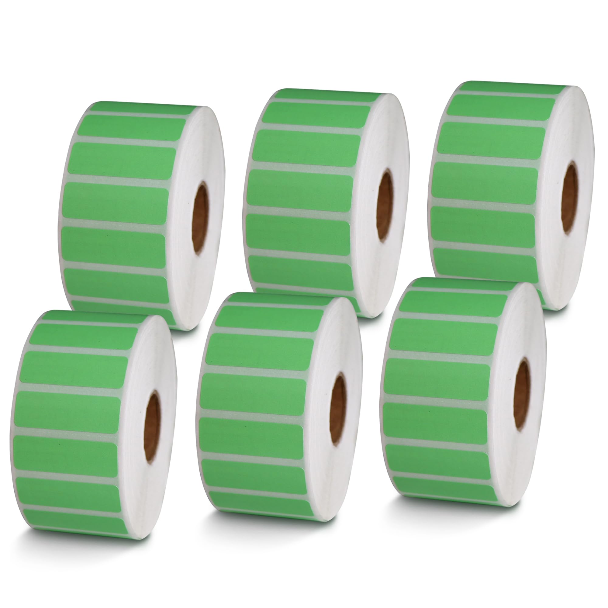 BETCKEY - Cartella portadocumenti e etichette per indirizzi da 3,8 x 1,3 cm, compatibili con stampanti Zebra e Rollo, adesivo di alta qualità e perforato [verde, 6 rotoli, 14100 etichette]